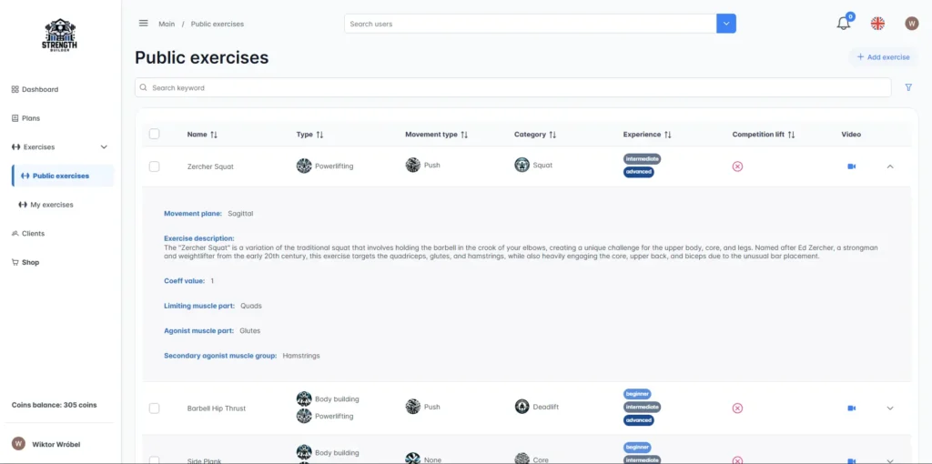 Strengthbuilderplatform ćwiczenia