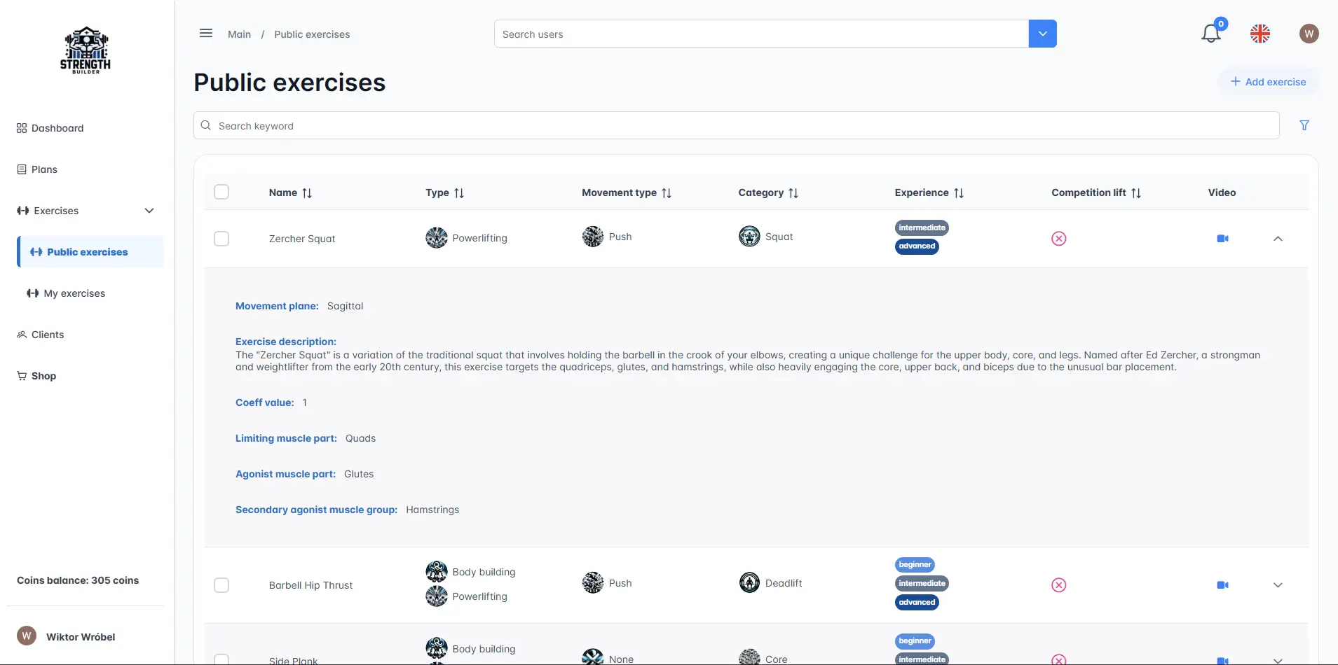 Strengthbuilderplatform ćwiczenia